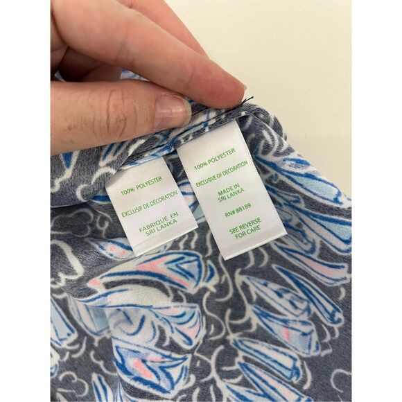 Lilly Pulitzer Womens Navy Sails and Stripes Print Jane Shift Dress Size 2 - Picture 6 of 7